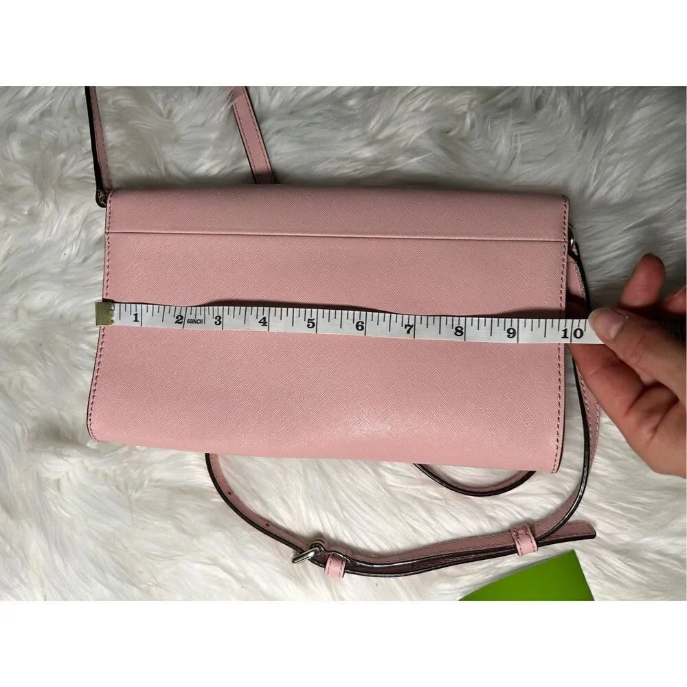Kate Spade Pink Clutch Crossbody New Canvas Gold Plated